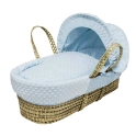 Kiddies Kingdom Dolls Moses Basket-Dimple Blue