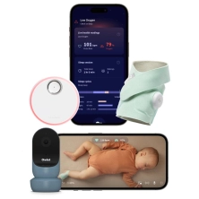 Owlet Dream Sock Baby Monitor & Cam 2 Duo - Mint/Bedtime Blue