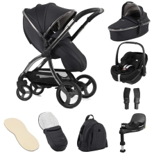 egg® 3 Stroller Luxury 8 Piece Bundle with Maxi Cosi Pebble 360 Pro2 Car Seat - Carbonite