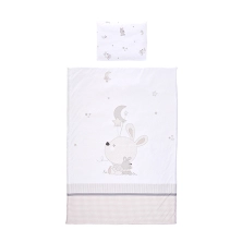 Lorelli Cosy Ranforce 3 Piece Bedding Set - Little Rabbits Grey