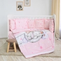 Lorelli Ranforce 5 Piece Bedding Set with Cot Bumper – Butterflies Pink