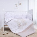 Lorelli Ranforce 5 Piece Bedding Set with Cot Bumper – Honey Bunny Beige