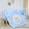 Lorelli Ranforce 5 Piece Bedding Set with Cot Bumper – Little Bear Blue