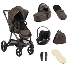 egg® 3 Stroller Luxury Special Edition 7 Piece Bundle with Cybex Cloud T Car Seat - Chocolate Velvet